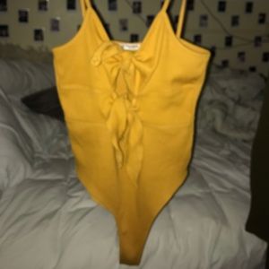 Yellow Tie Bodysuit Pull&Bear